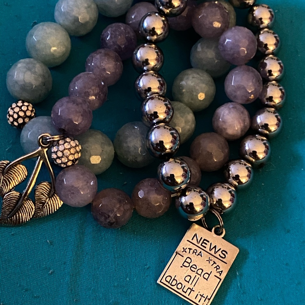 Handmade bracelet with charms.